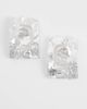 Mango Mango statement textured metal earrings in silver - 1
