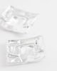 Mango Mango statement textured metal earrings in silver - 3