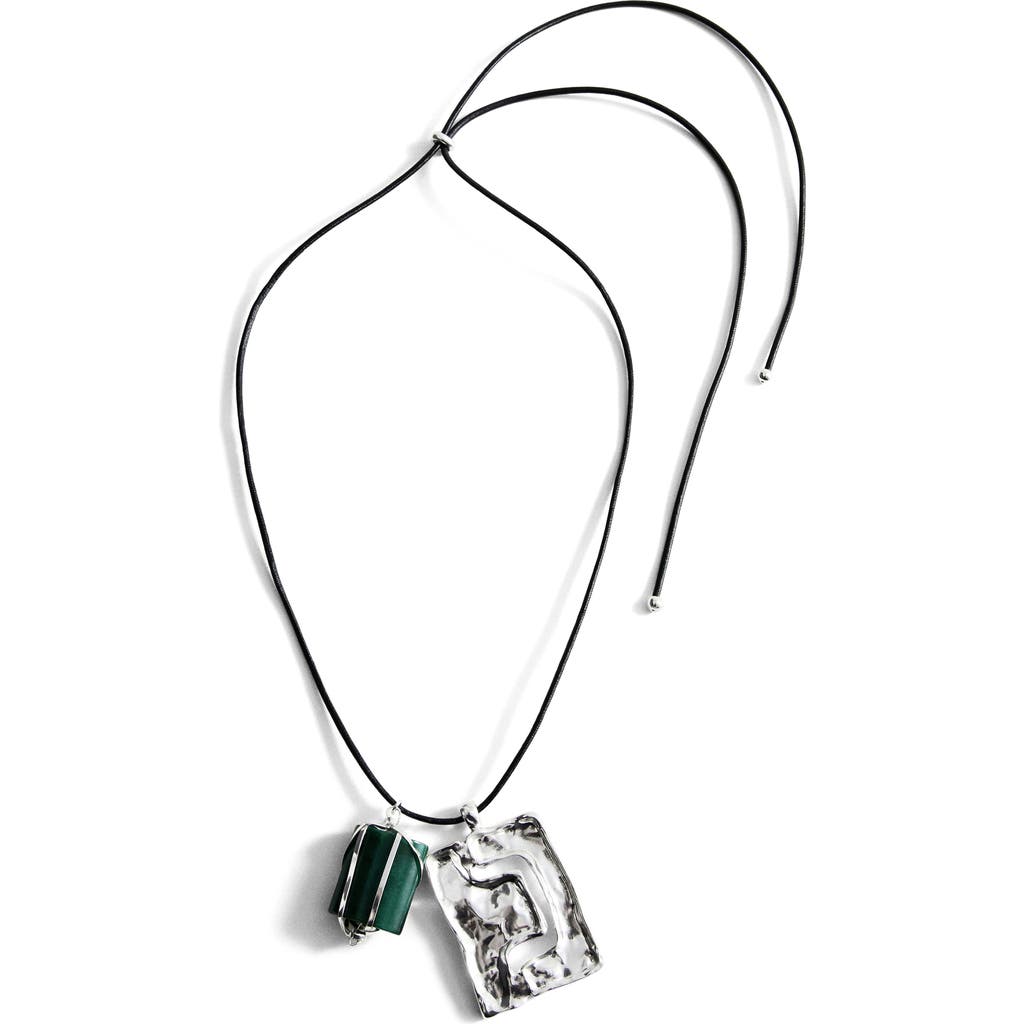 MANGO MANGO Stone Charm Cord Pendant Necklace