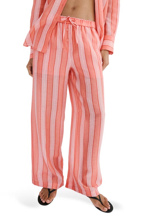 MANGO MANGO Straight Fit Stripe Pants