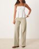Mango Mango straight leg loose fit jeans in washed khaki-Green - 1