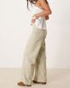 Mango Mango straight leg loose fit jeans in washed khaki-Green - 2