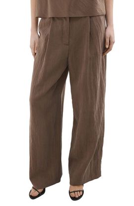 MANGO MANGO Straight Leg Lyocell Pants