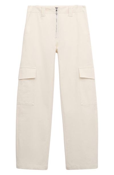 MANGO MANGO Straight Leg Stretch Cotton Cargo Pants