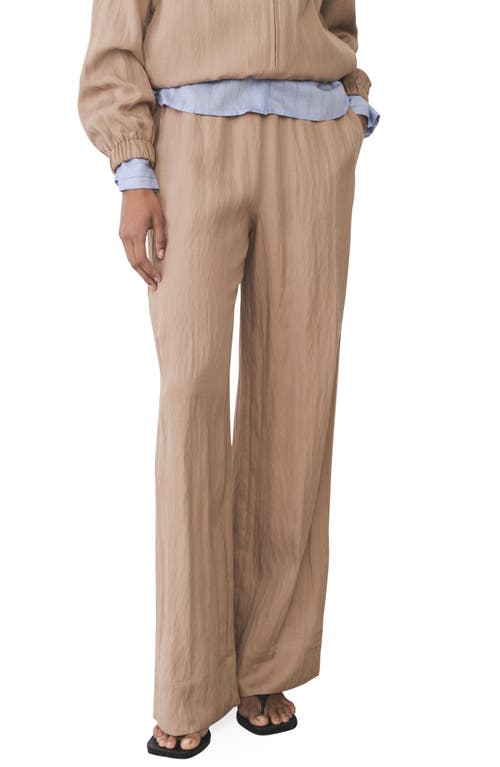 MANGO MANGO Straight Leg Textured Pants