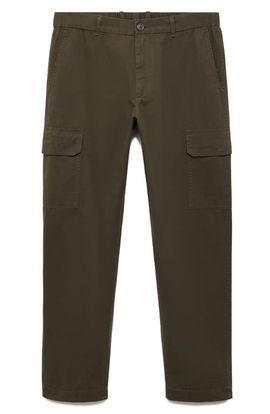 MANGO MANGO Straight Leg Twill Cargo Pants
