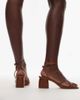 Mango Mango strappy block heel in brown - 2