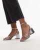 Mango Mango strappy block heels in silver - 1