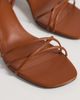 Mango Mango strappy block mid heeled sandals in brown - 2
