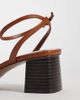 Mango Mango strappy block mid heeled sandals in brown - 4