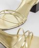 Mango Mango strappy block mid heeled sandals in gold - 2