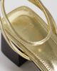 Mango Mango strappy block mid heeled sandals in gold - 3