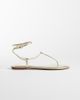 Mango Mango strappy flat toe post sandals in gold - 1