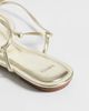 Mango Mango strappy flat toe post sandals in gold - 2