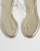 Mango Mango strappy flat toe post sandals in gold - 3