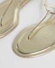 Mango Mango strappy flat toe post sandals in gold - 4