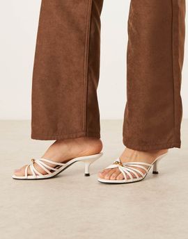 Mango Mango strappy heeled mule in white
