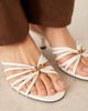 Mango Mango strappy heeled mule in white - 2