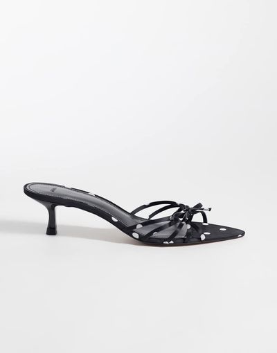 Mango Mango strappy heeled sandals in black spot print