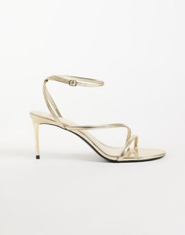 Mango Mango strappy heeled sandals in gold