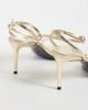 Mango Mango strappy heeled sandals in gold - 4