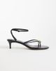 Mango Mango strappy heeled sandals with gold-tone trim in black - 1