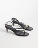 Mango Mango strappy heeled sandals with gold-tone trim in black - 3