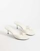 Mango Mango strappy heeled sandals with hardware detail in white - 3