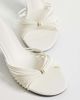 Mango Mango strappy heeled sandals with hardware detail in white - 4