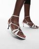 Mango Mango strappy kitten heels in white - 1