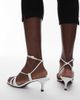 Mango Mango strappy kitten heels in white - 4