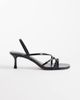 Mango Mango strappy minimal heeled sandals with buckles in black - 1
