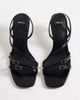 Mango Mango strappy minimal heeled sandals with buckles in black - 2
