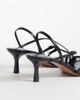 Mango Mango strappy minimal heeled sandals with buckles in black - 3