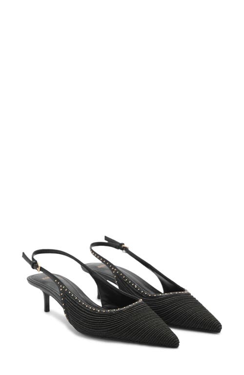 MANGO MANGO Straw Pointed Toe Slingback Pump