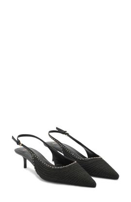MANGO MANGO Straw Pointed Toe Slingback Pump