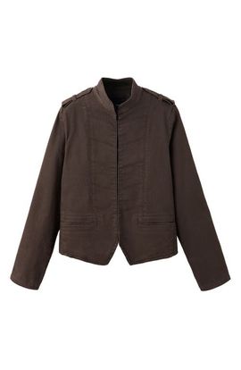 MANGO MANGO Stretch Denim Military Jacket