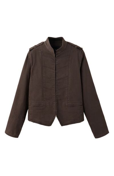 MANGO MANGO Stretch Denim Military Jacket