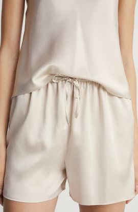 MANGO MANGO Stretch Silk Pajama Shorts