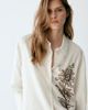 MANGO MANGO Stripe Floral Beaded Embroidered Button-Up Shirt - 2