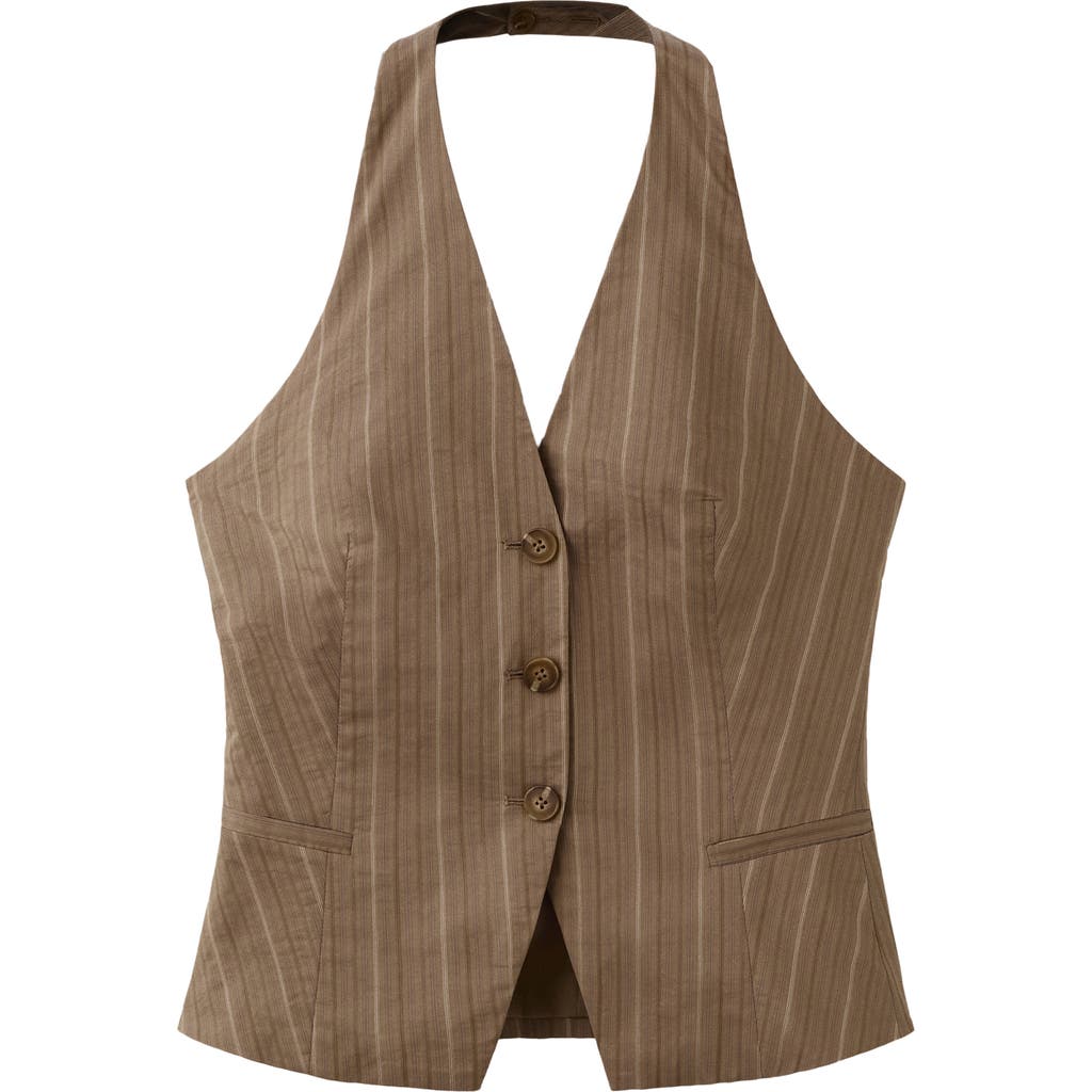 MANGO MANGO Stripe Halter Vest