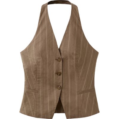 MANGO MANGO Stripe Halter Vest