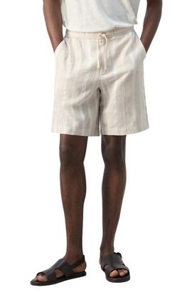 MANGO MANGO Stripe Linen Blend Bermuda Shorts