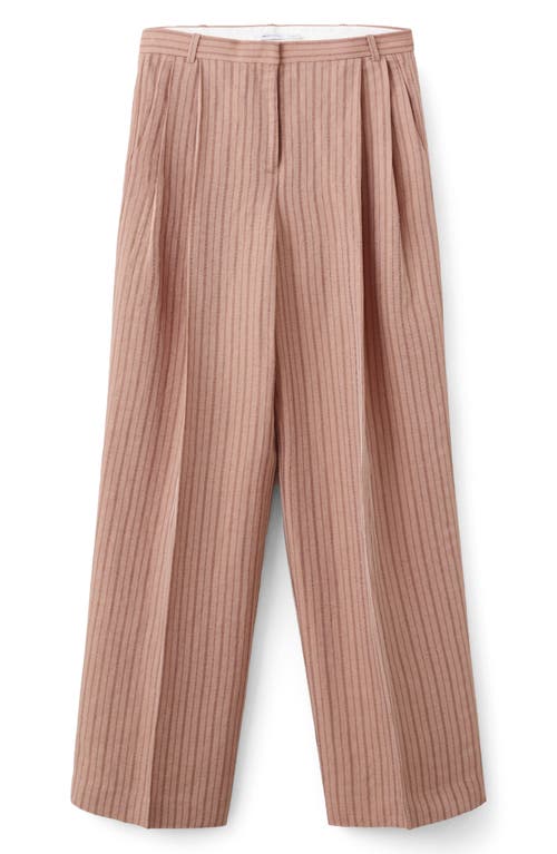 MANGO MANGO Stripe Linen Blend Suit Pants