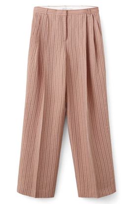 MANGO MANGO Stripe Linen Blend Suit Pants