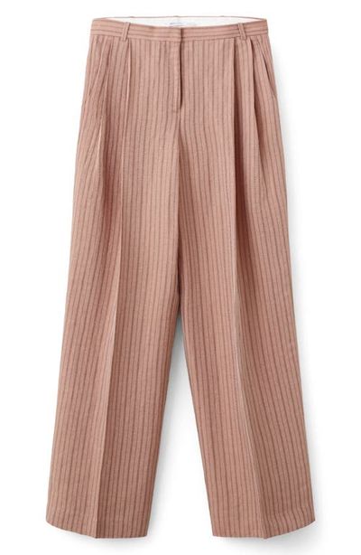 MANGO MANGO Stripe Linen Blend Suit Pants