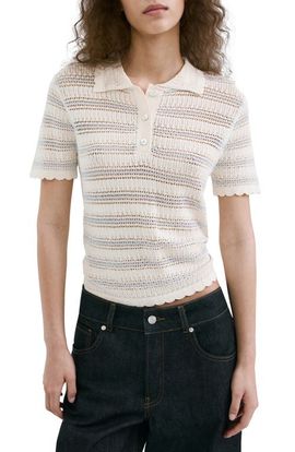 MANGO MANGO Stripe Open Stitch Cardigan