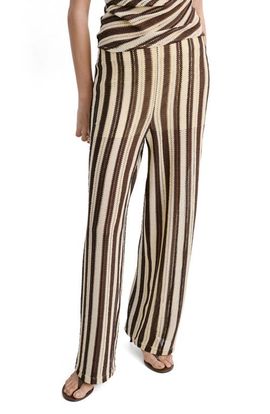 MANGO MANGO Stripe Open Stitch Knit Pants