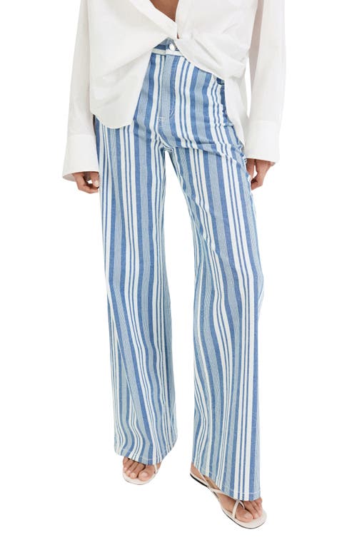 MANGO MANGO Stripe Stretch Cotton Straight Leg Pants
