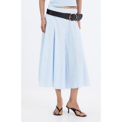 MANGO MANGO Striped Godet Midi Skirt